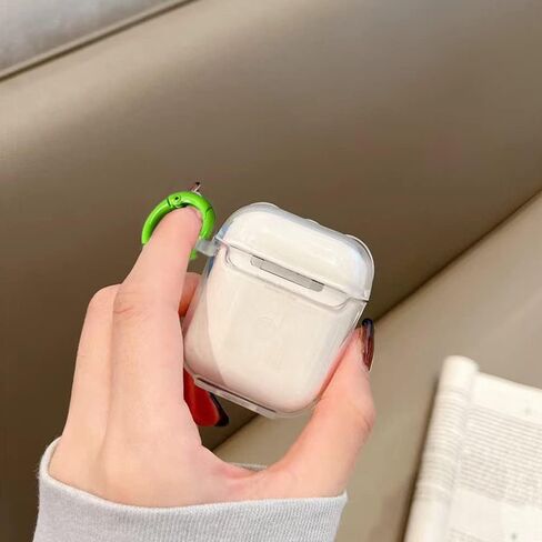 متوافق مع حافظة Airpods على شكل أرنب، حافظة لطيفة مع سلسلة مفاتيح للنساء والفتيات، غطاء واقٍ من السيليكون الناعم الشفاف بتصميم Kawaii لعلبة شحن AirPods 2&1 in Kuwait