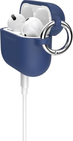 حافظة Speck AirPods Pro - لأجهزة Apple AirPods Pro الجيل الأول وAirPods Pro الجيل الثاني - طلاء متين ناعم الملمس مع حلقة تثبيت - أزرق ساحلي in Saudi Arabia