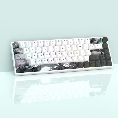 لوحة مفاتيح الألعاب MOLGRIA GK68 ذات 68 مفتاحًا بإضاءة خلفية RGB مع أغطية مفاتيح لوتس بالحبر، ومفاتيح Gateron الميكانيكية الصفراء القابلة للتبديل السريع، واتصال ثلاثي الوضع مع لوحة مفاتيح ميكانيكية بمقبض لنظام التشغيل Win/Mac OS (الولايات المتحدة) in Kuwait