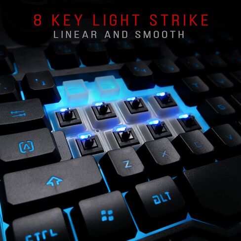 BLOODY B188 8-Key Light Strike (LK) Optical Mechanical Gaming Keyboard – Tri-Color LED Backlit – Smooth/Linear Black Switch in Saudi Arabia