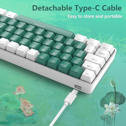 SELORSS ZIYOULANG T60 60% لوحة مفاتيح ميكانيكية مدمجة للألعاب RGB Chroma Type C لوحة مفاتيح صغيرة مريحة بتصميم المملكة المتحدة 12000DPI ماوس ألعاب على شكل قرص العسل للكمبيوتر/PS4/PS5/Xbox (مفتاح أزرق) in Saudi Arabia