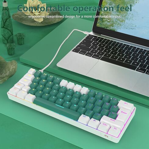 SELORSS ZIYOULANG T60 60% لوحة مفاتيح ميكانيكية مدمجة للألعاب RGB Chroma Type C لوحة مفاتيح صغيرة مريحة بتصميم المملكة المتحدة 12000DPI ماوس ألعاب على شكل قرص العسل للكمبيوتر/PS4/PS5/Xbox (مفتاح أزرق) in Saudi Arabia