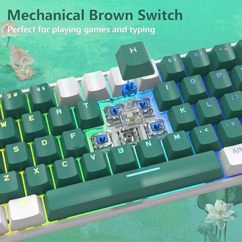 SELORSS ZIYOULANG T60 60% لوحة مفاتيح ميكانيكية مدمجة للألعاب RGB Chroma Type C لوحة مفاتيح صغيرة مريحة بتصميم المملكة المتحدة 12000DPI ماوس ألعاب على شكل قرص العسل للكمبيوتر/PS4/PS5/Xbox (مفتاح أزرق) in Saudi Arabia