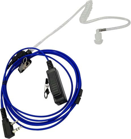 K1 2-Pin Plug UV-5R Walkie Talkie Earpiece with Mic PTT for Baofeng UV-82 UV-82HP BF-888S BF-F8HP UV-17R UV-21R UV-5G AR-152 Arcshell AR-5 RT21 RT22 Radio Acoustic Tube Ear Piece (Blue) in Saudi Arabia