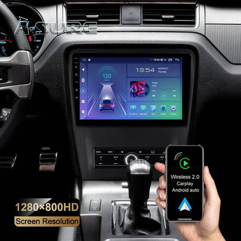 ASURE Car Stereo Radio Upgrade for Mustang 2010-2014,10.1 inch 4Core 2G+32G Android System GPS Navigation Head Unit with Wireless Carplay,Android Auto,1280x720 HD Touchscreen Multimedia Player in Saudi Arabia