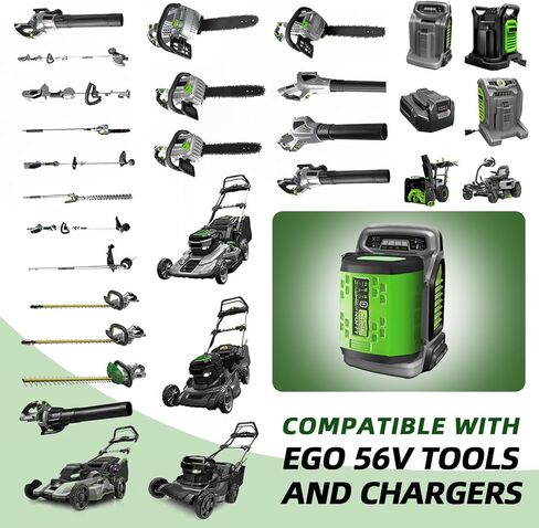 Upgraded 56V 6.0Ah Battery Replacement for EGO 56V Battery BA1400 BA2800T BA4200T BA4200 BA5600T 6.0Ah Lithium Ion Battery Compatible with EGO Cordless Tool Battery Pack (Black and Green) in Saudi Arabia