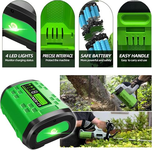 Upgraded 56V 6.0Ah Battery Replacement for EGO 56V Battery BA1400 BA2800T BA4200T BA4200 BA5600T 6.0Ah Lithium Ion Battery Compatible with EGO Cordless Tool Battery Pack (Black and Green) in Saudi Arabia