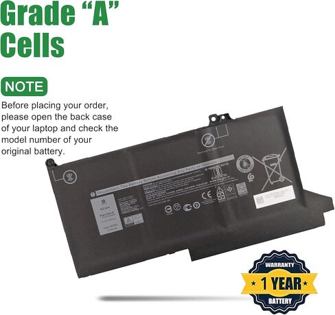 0G74G 02PFPW Laptop Battery Replacement for Dell Latitude 5300 5310 7300 7400 P97G P97G001 P97G002 P96G P96G002 P96G003 P99G P99G001 P100G P100G001 Series OG74G 2PFPW 11.4V 42Wh 3500mAh in Saudi Arabia