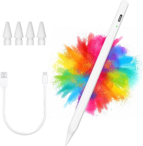 قلم شاشة لجهاز iPad مع خاصية رفض راحة اليد، قلم Apple لجهاز iPad 10/9th Gen، قلم iPad متوافق مع (2018-2023) iPad 11/12.9 بوصة، iPad 6/7/8th، iPad Air 3/4/5، iPad Mini 6th / الجيل الخامس in Saudi Arabia