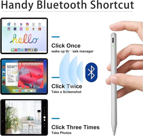 قلم شاشة لجهاز iPad مع خاصية رفض راحة اليد، قلم Apple لجهاز iPad 10/9th Gen، قلم iPad متوافق مع (2018-2023) iPad 11/12.9 بوصة، iPad 6/7/8th، iPad Air 3/4/5، iPad Mini 6th / الجيل الخامس in Saudi Arabia