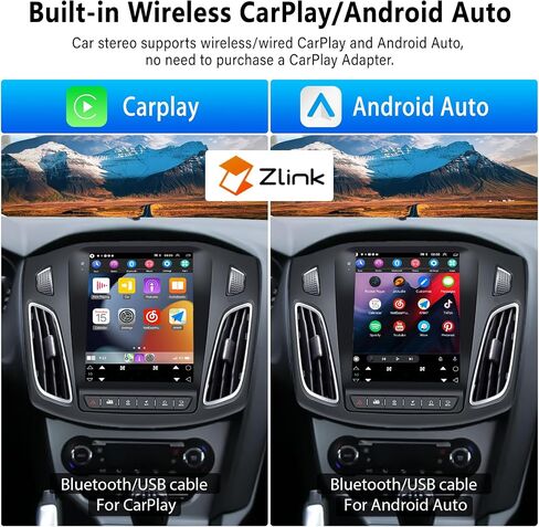 UNITOPSCI 2G+64G Android 13 Car Stereo for Ford Focus 2012-2018 with Wireless Apple CarPlay Android Auto 9.7 Inch Vertical Touchscreen GPS Navigation Bluetooth WiFi HiFi FM/RDS USB SWC+ Backup Camera in Saudi Arabia