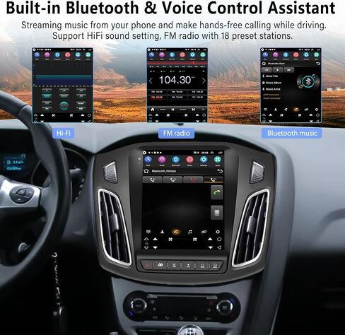 UNITOPSCI 2G+64G Android 13 Car Stereo for Ford Focus 2012-2018 with Wireless Apple CarPlay Android Auto 9.7 Inch Vertical Touchscreen GPS Navigation Bluetooth WiFi HiFi FM/RDS USB SWC+ Backup Camera in Saudi Arabia