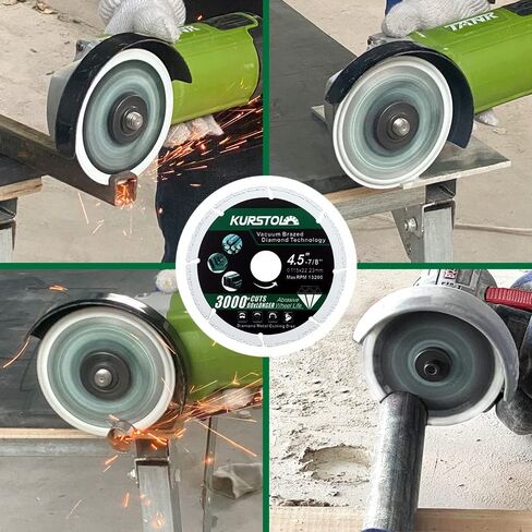 Diamond Metal Cutting Wheel - Diameter 4-1/2" (115mm) Vacuum Brazing Cut off Wheel with a Reducer Washer 7/8"-5/8" Diamond Blade for Rebar Angle Iron Sheet Metal Stainless Steel Cutting in Saudi Arabia