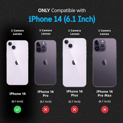 سلسلة حماية Pelican - حافظة iPhone 14/حافظة iPhone 13 مقاس 6.1 بوصة [متوافقة مع MagSafe] حافظة هاتف مغناطيسية [حماية من السقوط بطول 15 قدمًا] غطاء متين واقٍ لهاتف iPhone 14/13 - أسود in Saudi Arabia