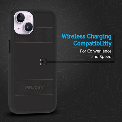 سلسلة حماية Pelican - حافظة iPhone 14/حافظة iPhone 13 مقاس 6.1 بوصة [متوافقة مع MagSafe] حافظة هاتف مغناطيسية [حماية من السقوط بطول 15 قدمًا] غطاء متين واقٍ لهاتف iPhone 14/13 - أسود in Saudi Arabia