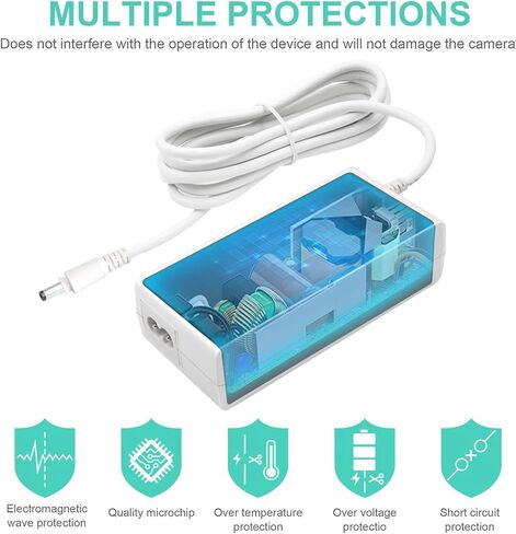 سلك طاقة شاشة TKDY أبيض، محول إمداد طاقة 12 فولت 5 أمبير مناسب لشاشة LCD صولجان DC12V سلسلة EC 32 بوصة 30 بوصة 27 بوصة 24 بوصة 22 بوصة 20 بوصة 19 بوصة 15 بوصة، شاشة AOC LCD 16 بوصة 20 بوصة 22 بوصة 23 بوصة 24 بوصة 27 بوصة ". in Kuwait