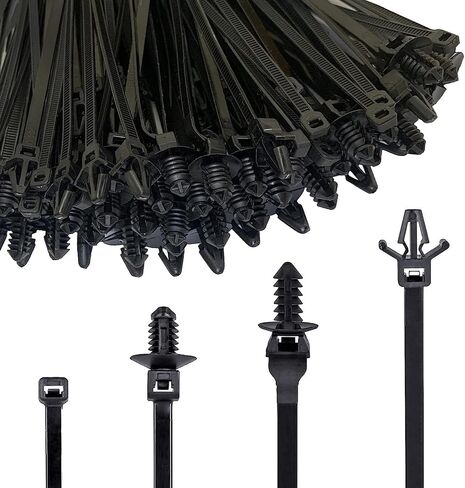 120 PCS Car Wiring Harness Organization Tape, Nylon Push-in cable Tie Body Fixed Bundled Wire Harness Tape, Modification Replacement Accessories, Compatible with Most Car Models (Black) in Saudi Arabia