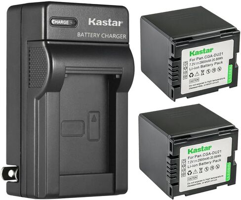 Kastar 4-Pack CGA-DU21 بطارية وشاحن حائط تيار متردد بديل لباناسونيك SDR-H18، SDR-H20، SDR-H200، SDR-H250، SDR-H280، SDR-H288، VDR-D100، VDR-D105، VDR-D150 ، كاميرا VDR-D158، VDR-D160، VDR-D200 in Saudi Arabia