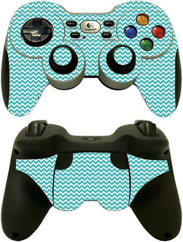 MightySkins Skin Compatible with Logitech Wireless Gamepad F710 - Pastel Chevron | Protective, Durable, and Unique Vinyl Decal wrap Cover | Easy to Apply, Remove, and Change Styles | Made in The USA in Saudi Arabia