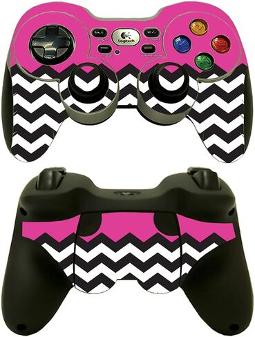 MightySkins Skin Compatible with Logitech Wireless Gamepad F710 - Pastel Chevron | Protective, Durable, and Unique Vinyl Decal wrap Cover | Easy to Apply, Remove, and Change Styles | Made in The USA in Saudi Arabia
