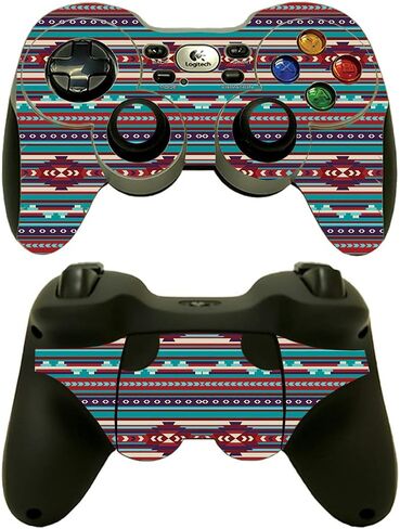 MightySkins Skin Compatible with Logitech Wireless Gamepad F710 - Pastel Chevron | Protective, Durable, and Unique Vinyl Decal wrap Cover | Easy to Apply, Remove, and Change Styles | Made in The USA in Saudi Arabia