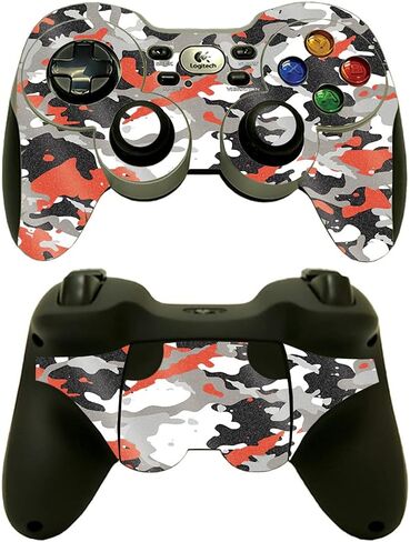 MightySkins Glossy Glitter Skin Compatible With Logitech Wireless Gamepad F710 - Black Camo | Protective, Durable High-Gloss Glitter Finish | Easy to Apply, Remove, and Change Styles | Made in The USA in Saudi Arabia