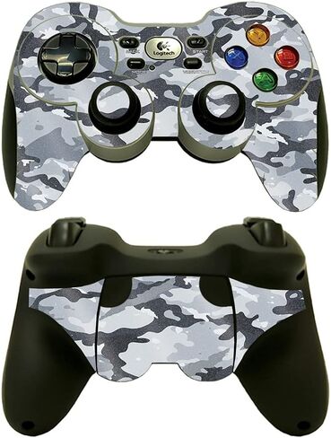 MightySkins Glossy Glitter Skin Compatible With Logitech Wireless Gamepad F710 - Black Camo | Protective, Durable High-Gloss Glitter Finish | Easy to Apply, Remove, and Change Styles | Made in The USA in Saudi Arabia