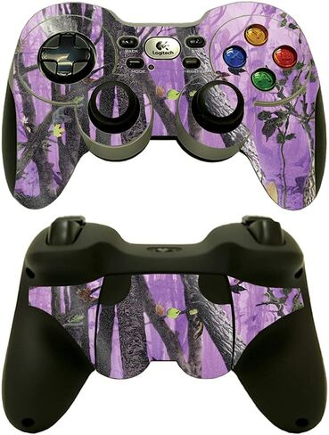 MightySkins Glossy Glitter Skin Compatible With Logitech Wireless Gamepad F710 - Black Camo | Protective, Durable High-Gloss Glitter Finish | Easy to Apply, Remove, and Change Styles | Made in The USA in Saudi Arabia