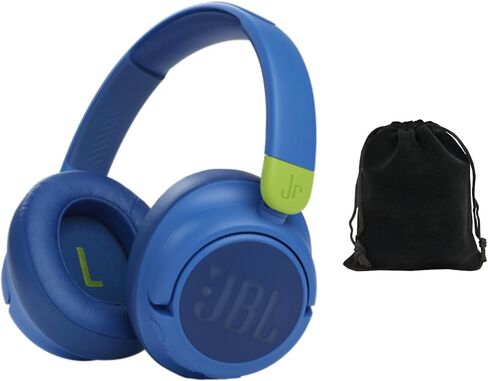 JBL JR 460NC Kids Wireless Over-Ear Noise Cancelling Headphones - Blue, Safe Volume Limited, Built-in Microphone, 20 Hours Playtime, Lightweight & Comfortable, Bluetooth 5.0, includes Carrying Pouch in Saudi Arabia