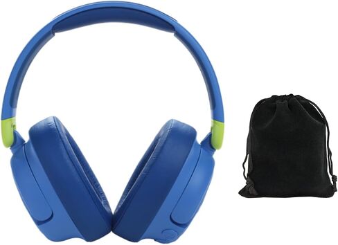 JBL JR 460NC Kids Wireless Over-Ear Noise Cancelling Headphones - Blue, Safe Volume Limited, Built-in Microphone, 20 Hours Playtime, Lightweight & Comfortable, Bluetooth 5.0, includes Carrying Pouch in Saudi Arabia