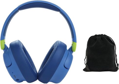 JBL JR 460NC Kids Wireless Over-Ear Noise Cancelling Headphones - Blue, Safe Volume Limited, Built-in Microphone, 20 Hours Playtime, Lightweight & Comfortable, Bluetooth 5.0, includes Carrying Pouch in Saudi Arabia