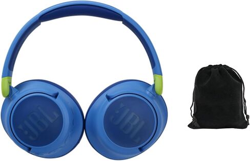 JBL JR 460NC Kids Wireless Over-Ear Noise Cancelling Headphones - Blue, Safe Volume Limited, Built-in Microphone, 20 Hours Playtime, Lightweight & Comfortable, Bluetooth 5.0, includes Carrying Pouch in Saudi Arabia