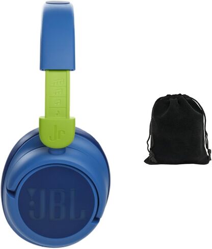 JBL JR 460NC Kids Wireless Over-Ear Noise Cancelling Headphones - Blue, Safe Volume Limited, Built-in Microphone, 20 Hours Playtime, Lightweight & Comfortable, Bluetooth 5.0, includes Carrying Pouch in Saudi Arabia