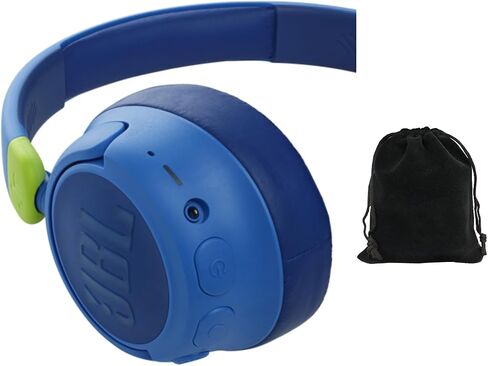 JBL JR 460NC Kids Wireless Over-Ear Noise Cancelling Headphones - Blue, Safe Volume Limited, Built-in Microphone, 20 Hours Playtime, Lightweight & Comfortable, Bluetooth 5.0, includes Carrying Pouch in Saudi Arabia