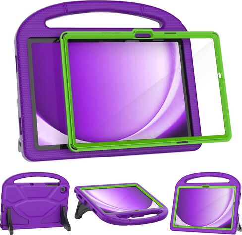 VICVOL Kids Case for Samsung Galaxy Tab A9 Plus 11 Inch 2023 (SM-X210/X216/X218), Galaxy A9+ Tablet Case with Built-in Screen Protector, Shockproof Handle Stand Case for Kids, Pink&Purple in Saudi Arabia