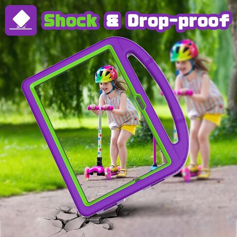 VICVOL Kids Case for Samsung Galaxy Tab A9 Plus 11 Inch 2023 (SM-X210/X216/X218), Galaxy A9+ Tablet Case with Built-in Screen Protector, Shockproof Handle Stand Case for Kids, Pink&Purple in Saudi Arabia