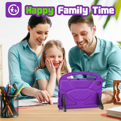 VICVOL Kids Case for Samsung Galaxy Tab A9 Plus 11 Inch 2023 (SM-X210/X216/X218), Galaxy A9+ Tablet Case with Built-in Screen Protector, Shockproof Handle Stand Case for Kids, Pink&Purple in Saudi Arabia