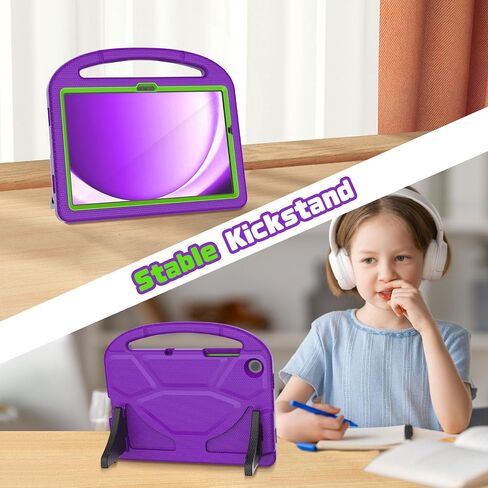VICVOL Kids Case for Samsung Galaxy Tab A9 Plus 11 Inch 2023 (SM-X210/X216/X218), Galaxy A9+ Tablet Case with Built-in Screen Protector, Shockproof Handle Stand Case for Kids, Pink&Purple in Saudi Arabia