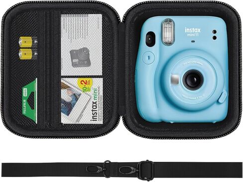حافظة كاميرا لكاميرا Fujifilm Instax Mini 11 / Mini 12 / Mini 40 / Mini 99، حقيبة حمل واقية للتخزين مع حزام كتف قابل للإزالة وقابل للتعديل، أسود in Kuwait