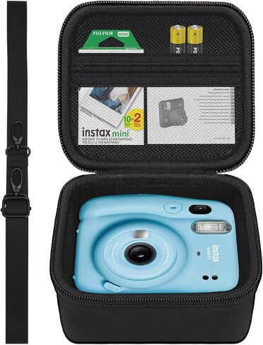 حافظة كاميرا لكاميرا Fujifilm Instax Mini 11 / Mini 12 / Mini 40 / Mini 99، حقيبة حمل واقية للتخزين مع حزام كتف قابل للإزالة وقابل للتعديل، أسود in Kuwait
