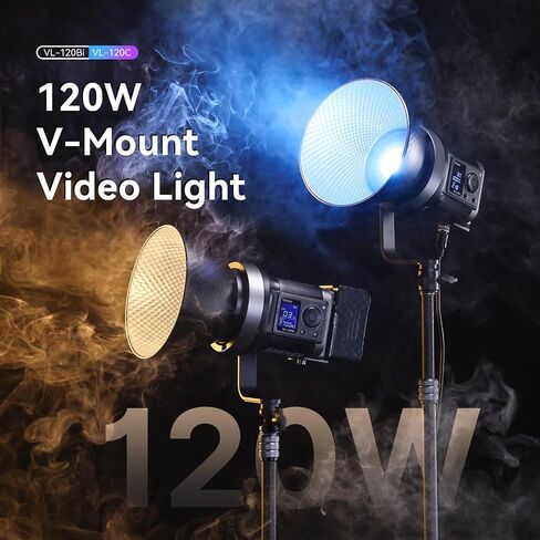 ULANZI V-Mount LED RGB Video Light COB Continuous Output Lighting, 120W RGB Color COB Bowens Mount Photography Fill Light with APP Control Studio Light in Saudi Arabia