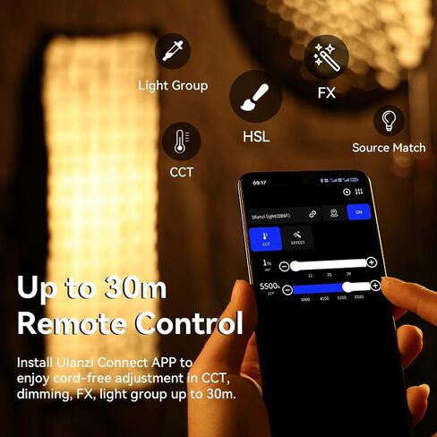 ULANZI V-Mount LED RGB Video Light COB Continuous Output Lighting, 120W RGB Color COB Bowens Mount Photography Fill Light with APP Control Studio Light in Saudi Arabia