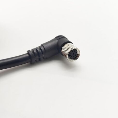 M8 8 Pin Female Connector Cable, A Code Right Angle Molding Cable Female Aviation Sensor Electrical PVC Cable Industrial Molded Cable AWG24（1Meter） in Saudi Arabia