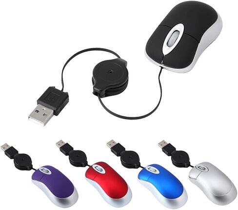 OSALADI 3pcs Mini USB Wired Mouse,Travel USB Optical Mouse,Retractable Cable Laptop Mouse for PC Desktop Mouse Notebook Computer in Saudi Arabia