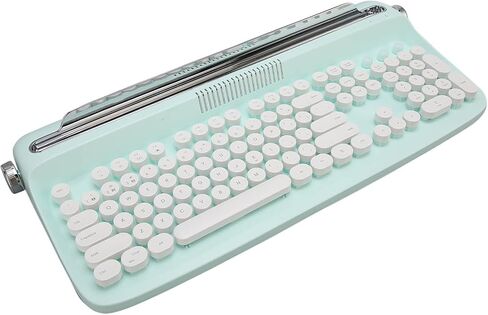 Typewriter Mechanical Gaming Keyboard, 104 Keys BT5.0 Retro Tablet Keyboard with Large Slot, for Smart Phone Laptop (Mint Green) in Saudi Arabia