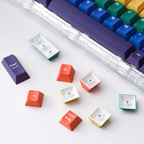 129 Keys PBT Dye Sub Rainbow Keycaps Cherry Profile Fit for 60% 65% 95% Cherry Mx Switches Mechanical Keyboard in Saudi Arabia
