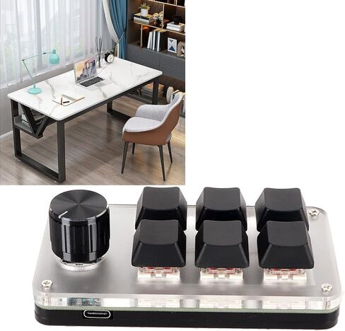 VBESTLIFE Customized Knobs Red Switch Macro Keyboard Plug and Play USB Keypad, Improve Work Efficiency (6 Keys with 1 Knob) in Saudi Arabia