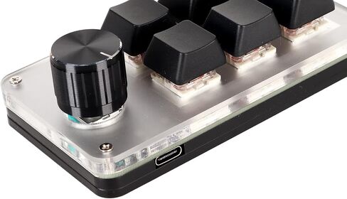 VBESTLIFE Customized Knobs Red Switch Macro Keyboard Plug and Play USB Keypad, Improve Work Efficiency (6 Keys with 1 Knob) in Saudi Arabia