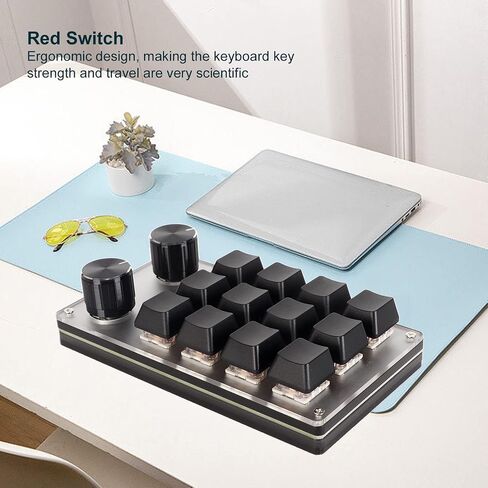VBESTLIFE Customized Knobs Red Switch Macro Keyboard Plug and Play USB Keypad, Improve Work Efficiency (6 Keys with 1 Knob) in Saudi Arabia