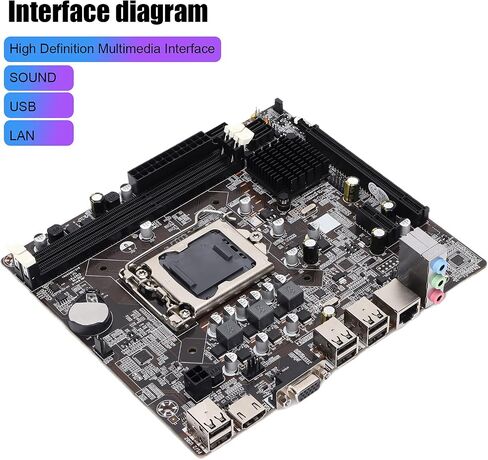 اللوحة الأم DDR3 للكمبيوتر الشخصي، DDR3 1066/1333/1600، مجموعة شرائح Intel H61، تدعم وحدة المعالجة المركزية Core I7 I5 I3، تدعم معالج Intel مقبس 1155، PCIE 16X/SATAII/Audio/USB/HDMI Interfacec in Kuwait